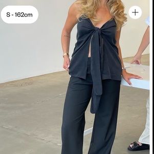 Djerf avenue tie tank top ash